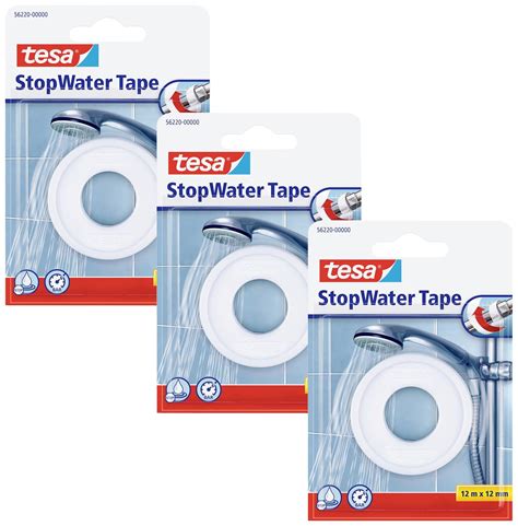 stop leak tape|Tesa Stop Water Tape Weiß 12 m x 12 mm